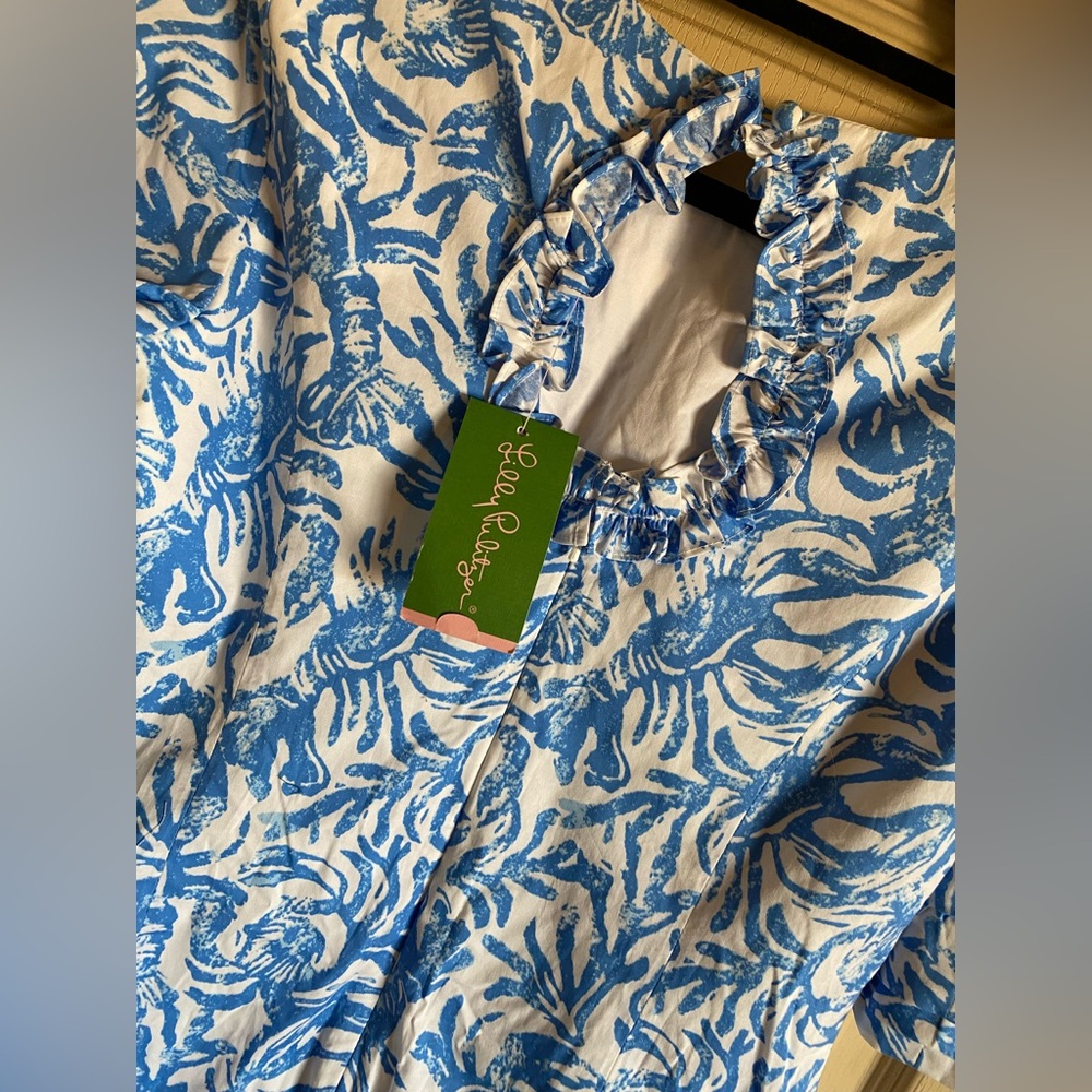 Lilly Pulitzer FIESTA STRETCH DRESS Resort White On A Roll Blue $198 size 4 NWT - Picture 9 of 10